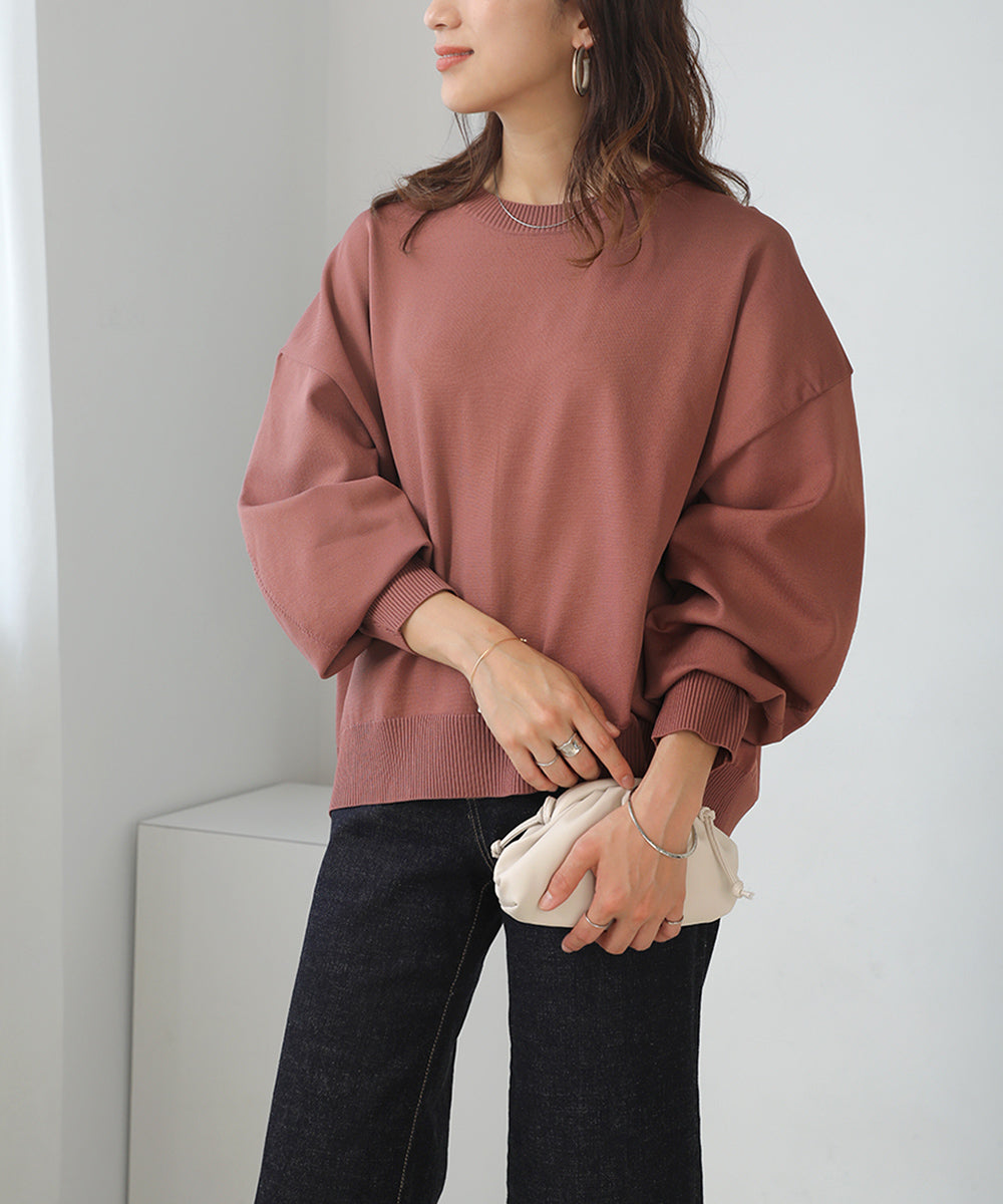 [WEB限定]きれいスウェットニットプルオーバー
