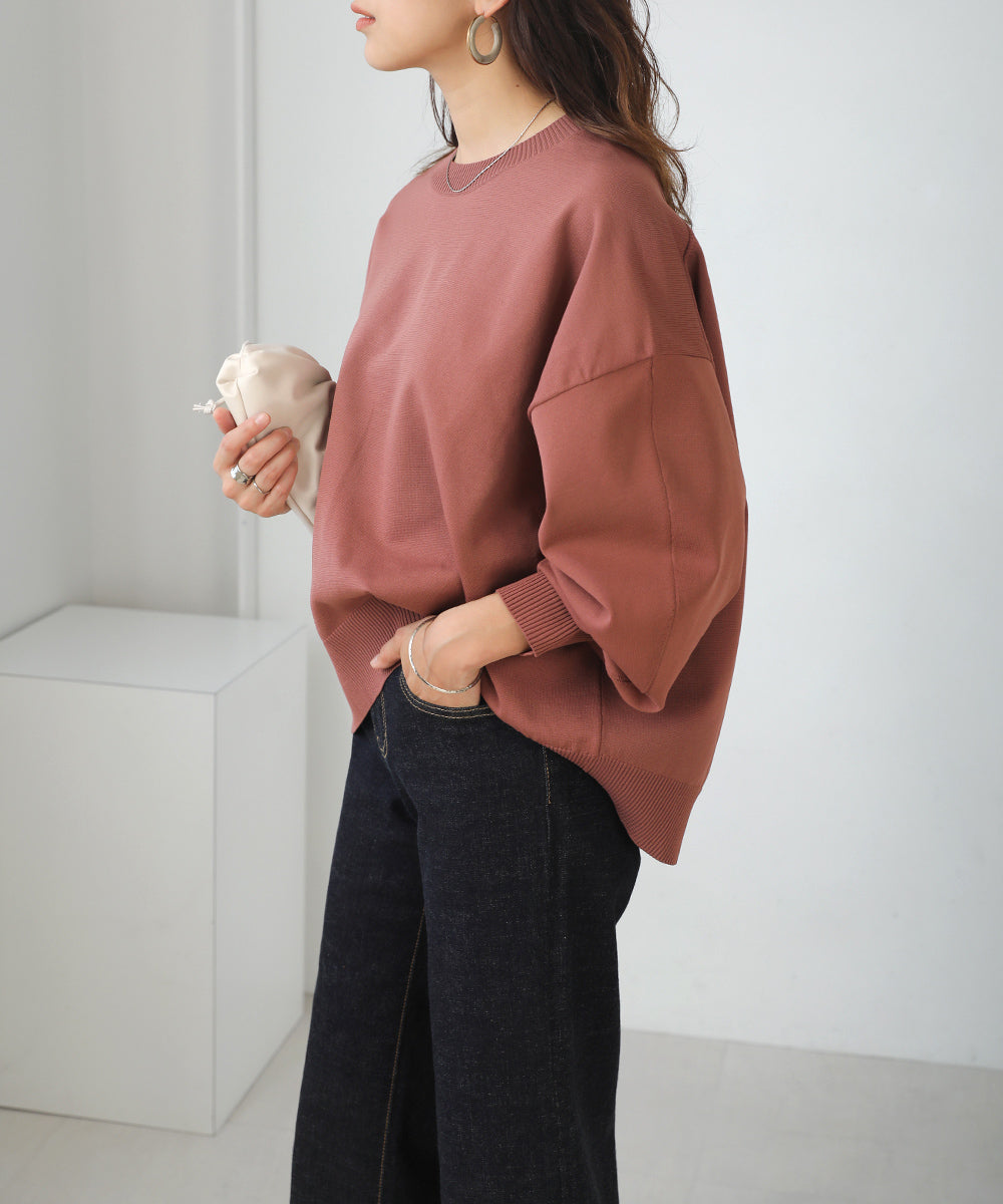 [WEB限定]きれいスウェットニットプルオーバー
