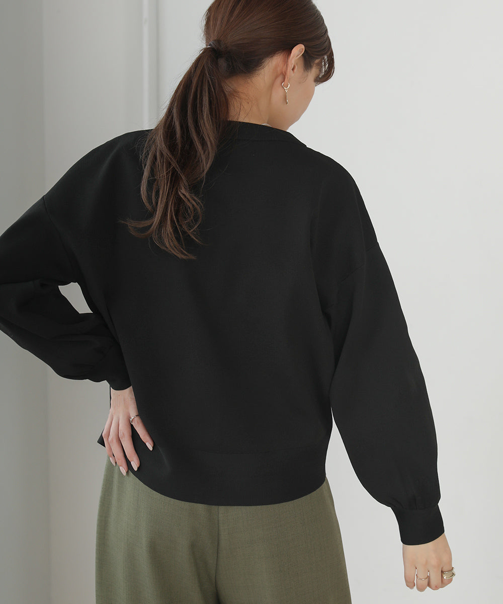 [WEB限定]軽量ニットキーネックカーディガン