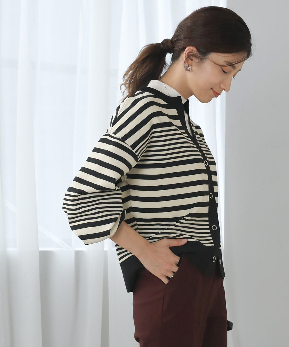 [WEB限定]軽量ニットキーネックカーディガン