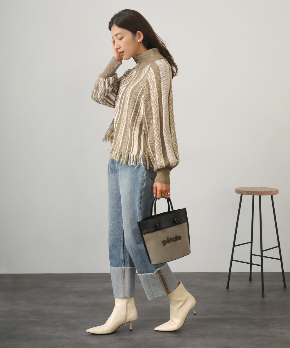 [LOOK掲載]ジャガードニットブルゾン