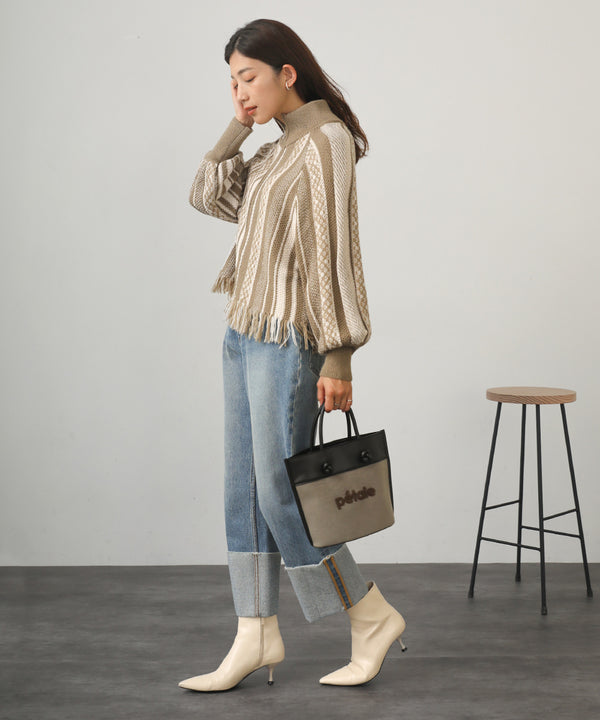[LOOK掲載]ジャガードニットブルゾン
