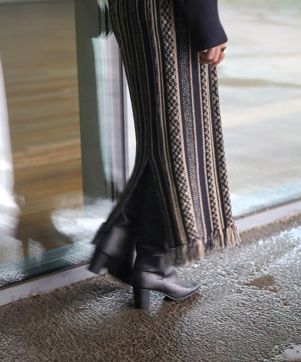 [LOOK掲載]ジャガードニットスカート