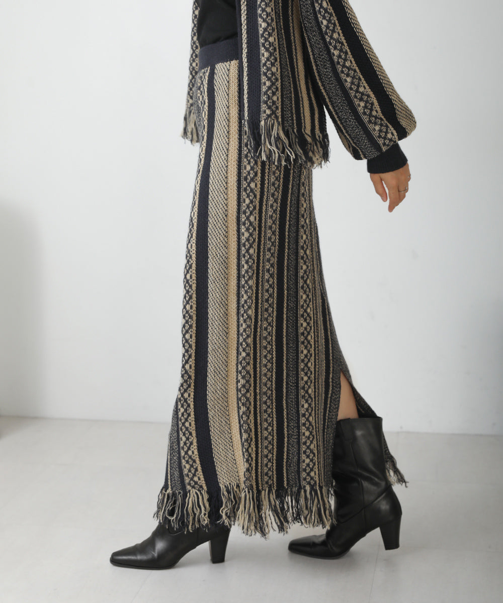 [LOOK掲載]ジャガードニットスカート