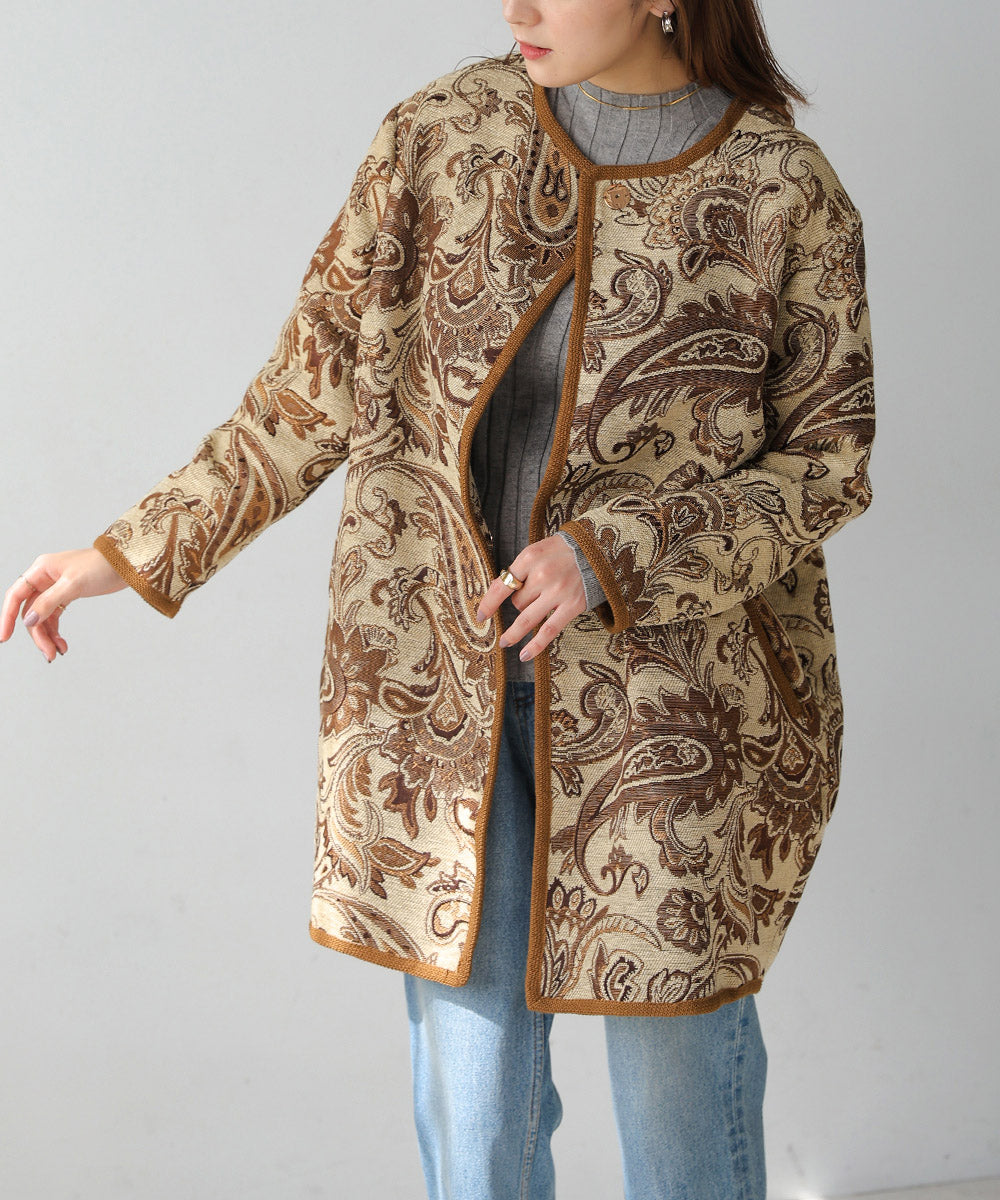[LOOK掲載]ジャガードコート