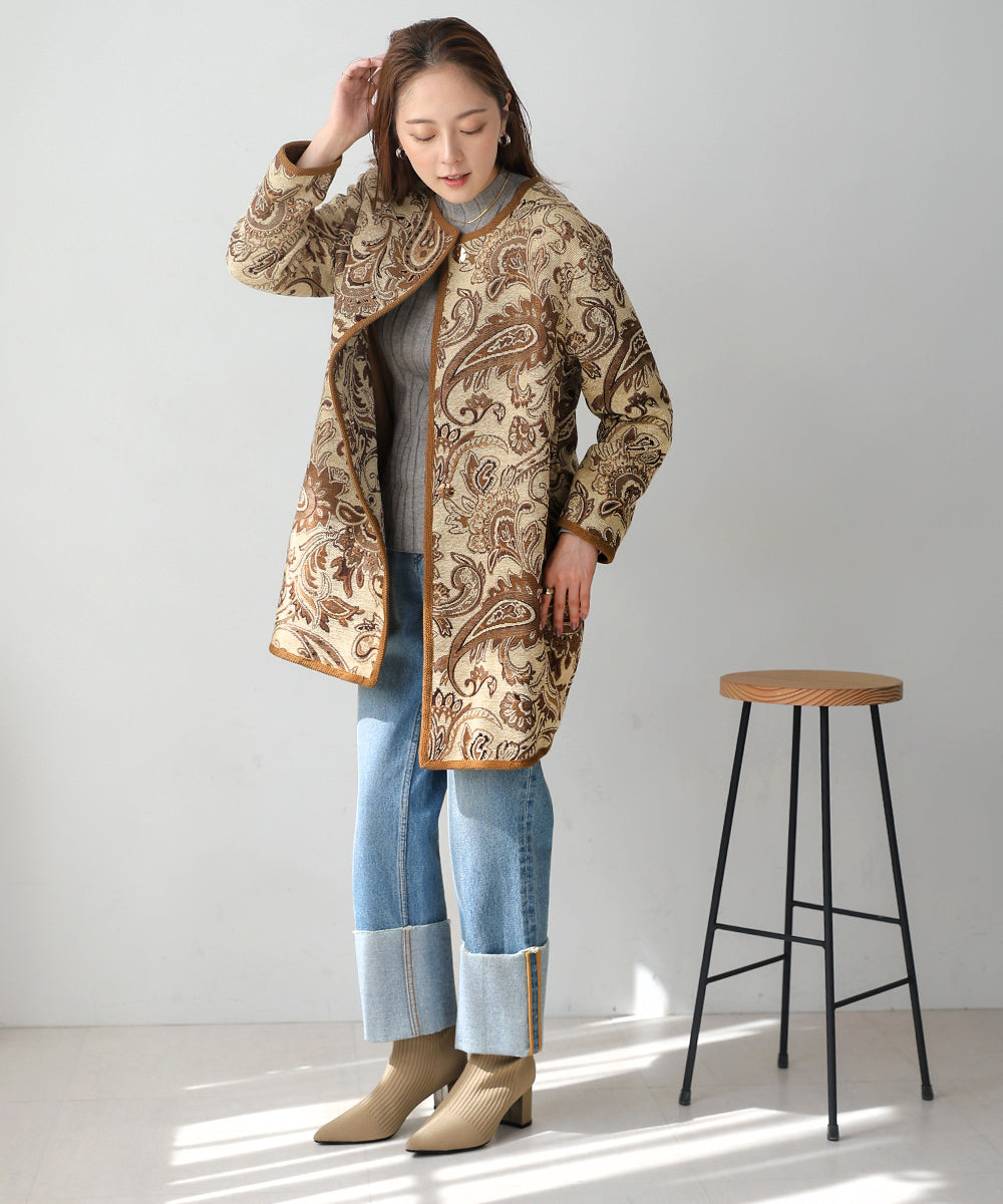 [LOOK掲載]ジャガードコート