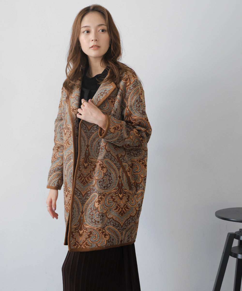 [LOOK掲載]ジャガードコート