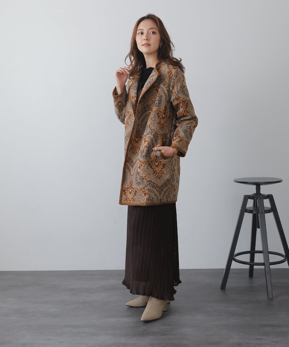 [LOOK掲載]ジャガードコート
