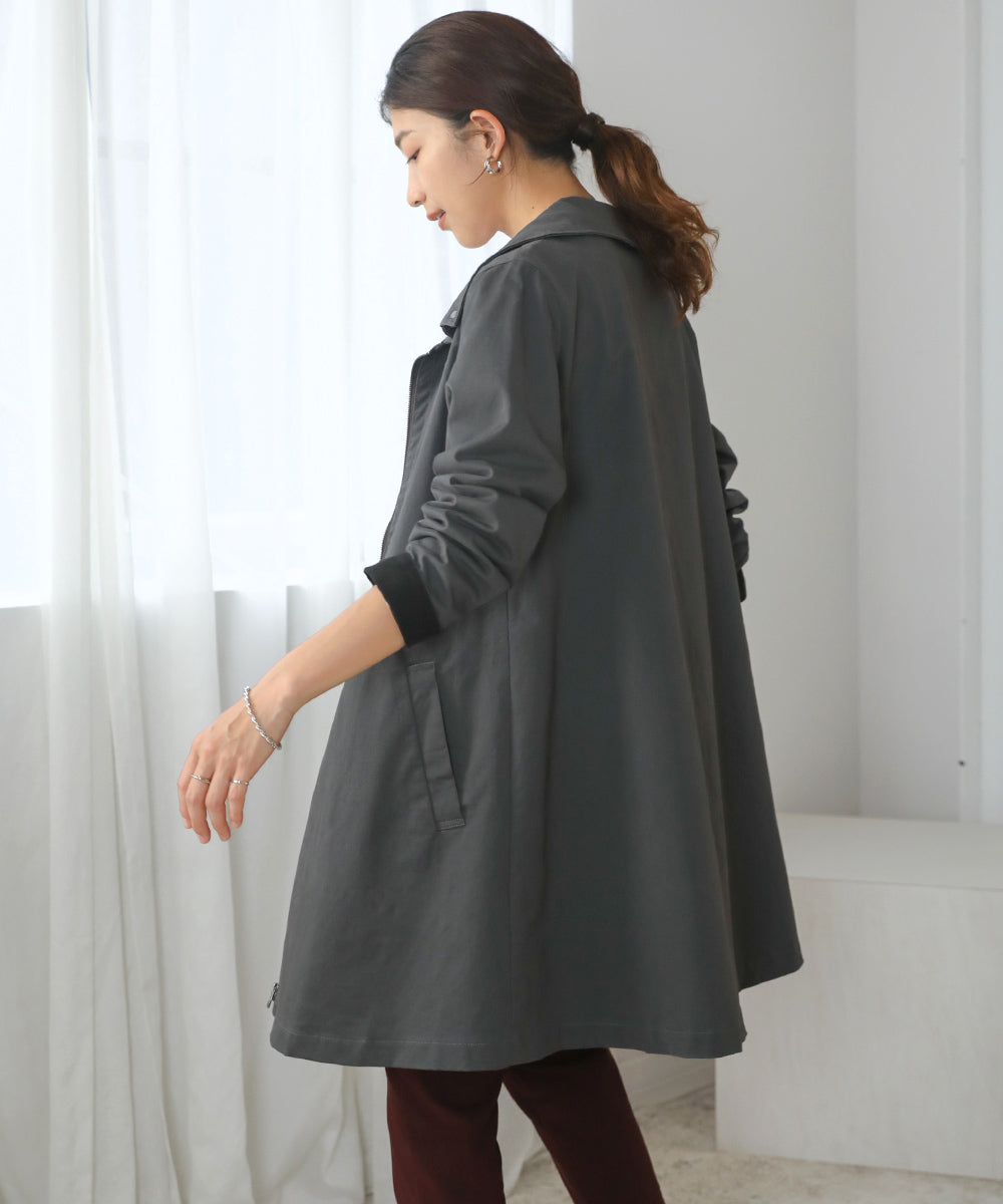 [WEB限定]2way衿ストレッチコート