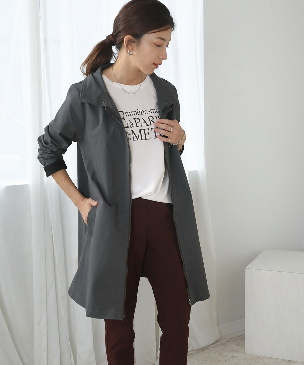 [WEB限定]2way衿ストレッチコート