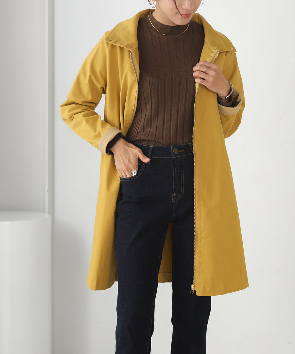 [WEB限定]2way衿ストレッチコート