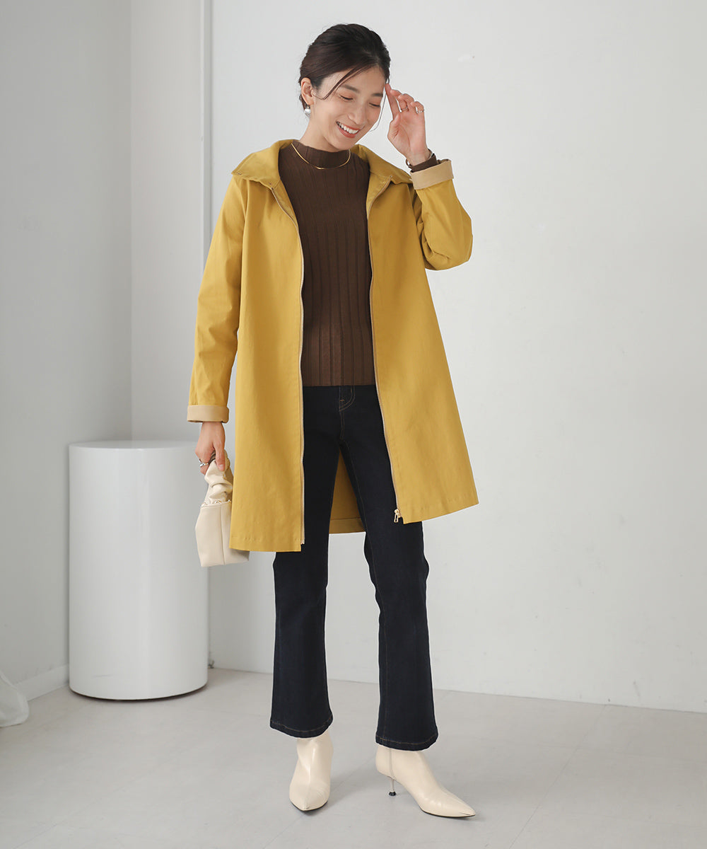 [WEB限定]2way衿ストレッチコート