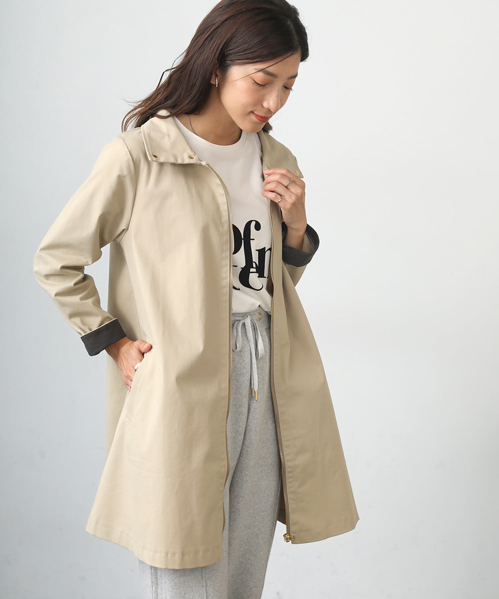 [WEB限定]2way衿ストレッチコート