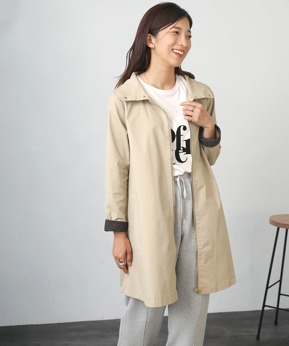 [WEB限定]2way衿ストレッチコート