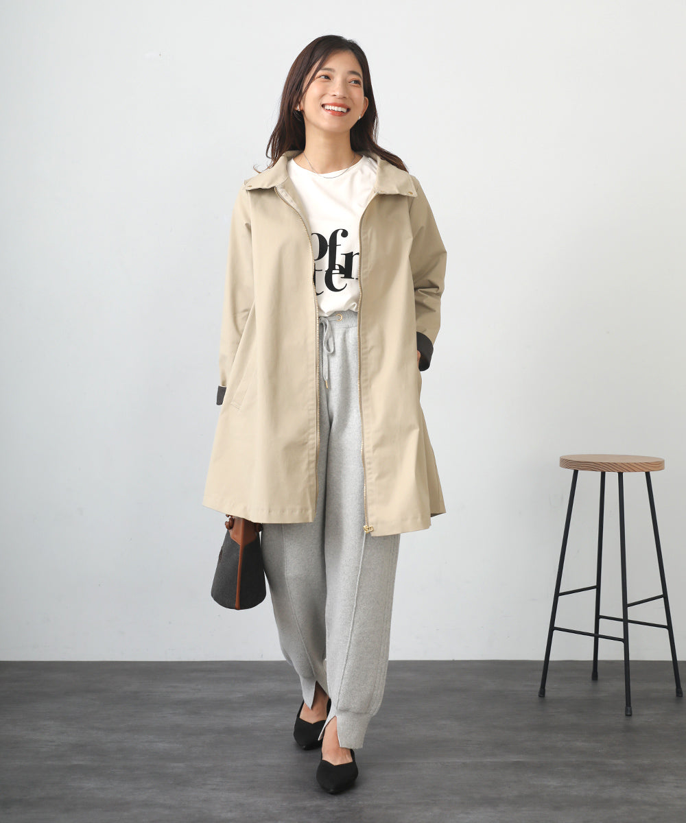 [WEB限定]2way衿ストレッチコート