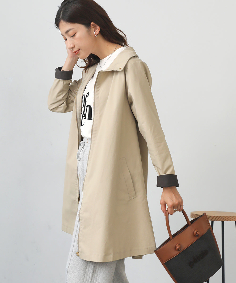 [WEB限定]2way衿ストレッチコート