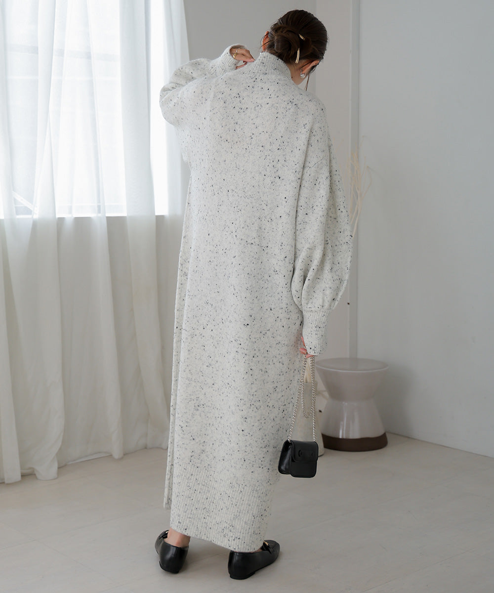 ネップストレートラインニットワンピース