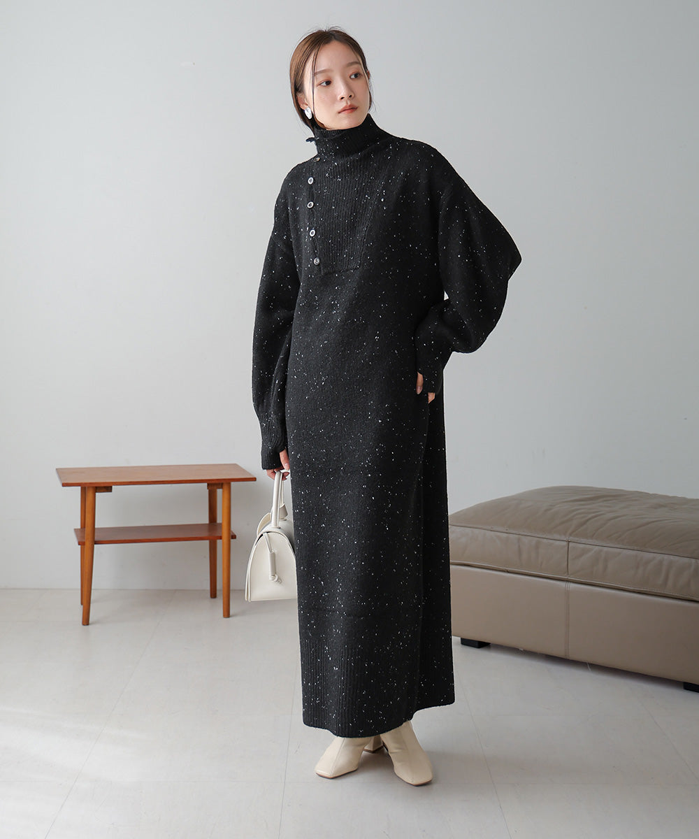 ネップストレートラインニットワンピース