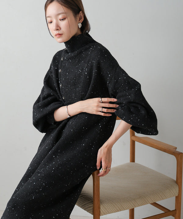 ネップストレートラインニットワンピース