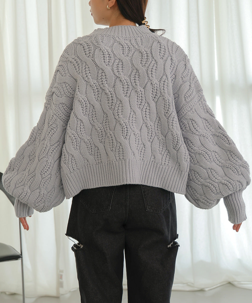 Bab ケーブルニットプルオーバー