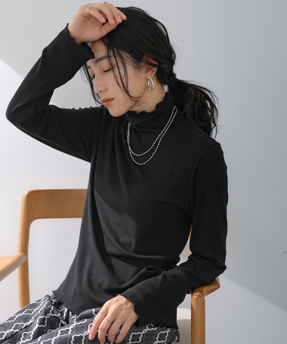 [LOOK掲載]発熱素材タートルインナー