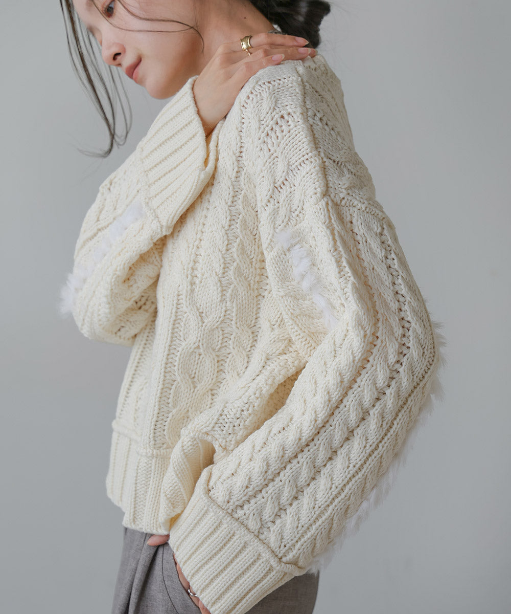 RABBIT FUR SHORT KNIT