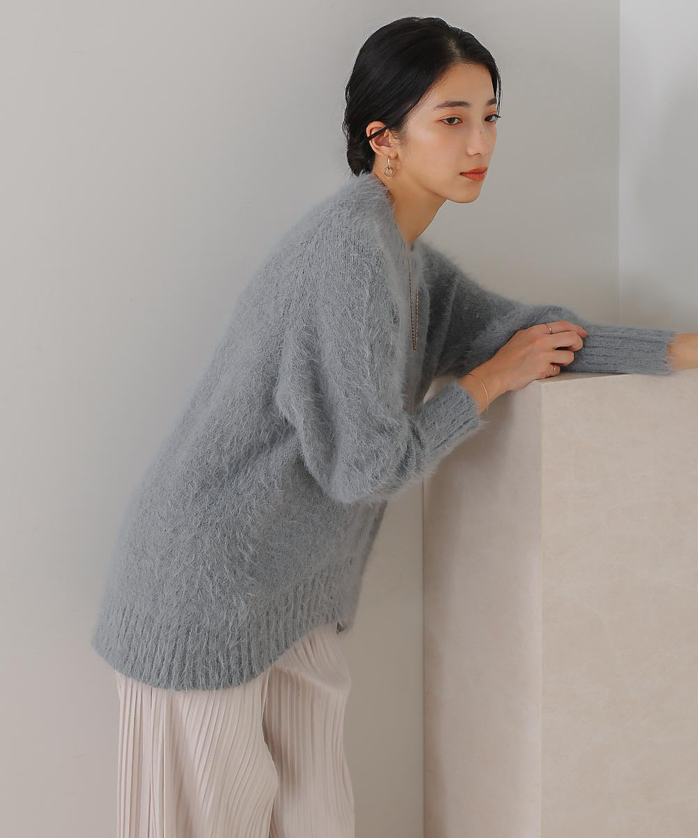 [LOOK掲載]裾カーブシャギーニットチュニック