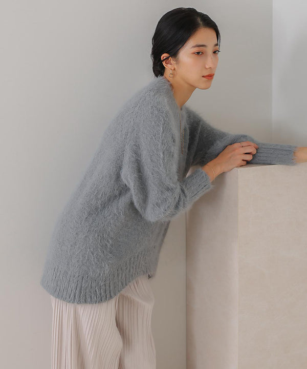 [LOOK掲載]裾カーブシャギーニットチュニック