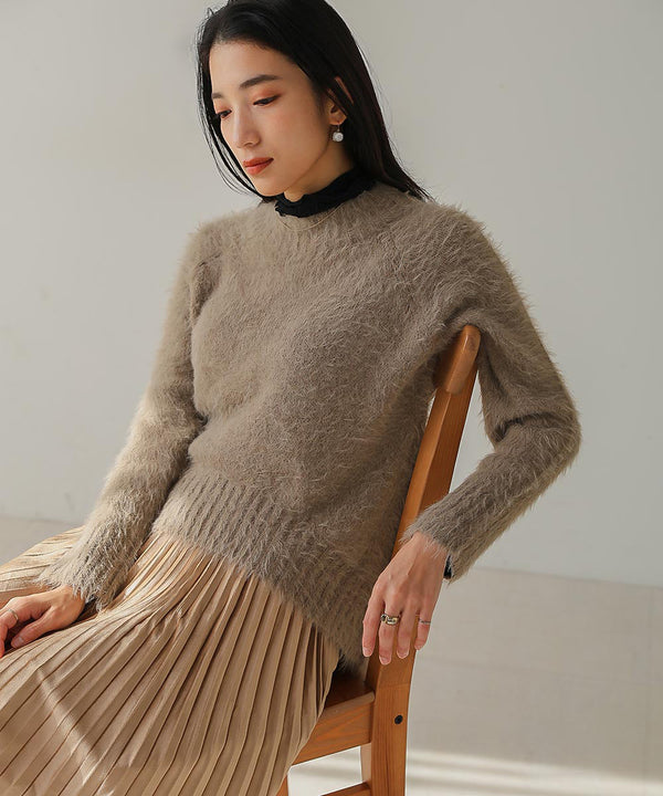[LOOK掲載]裾カーブシャギーニットチュニック