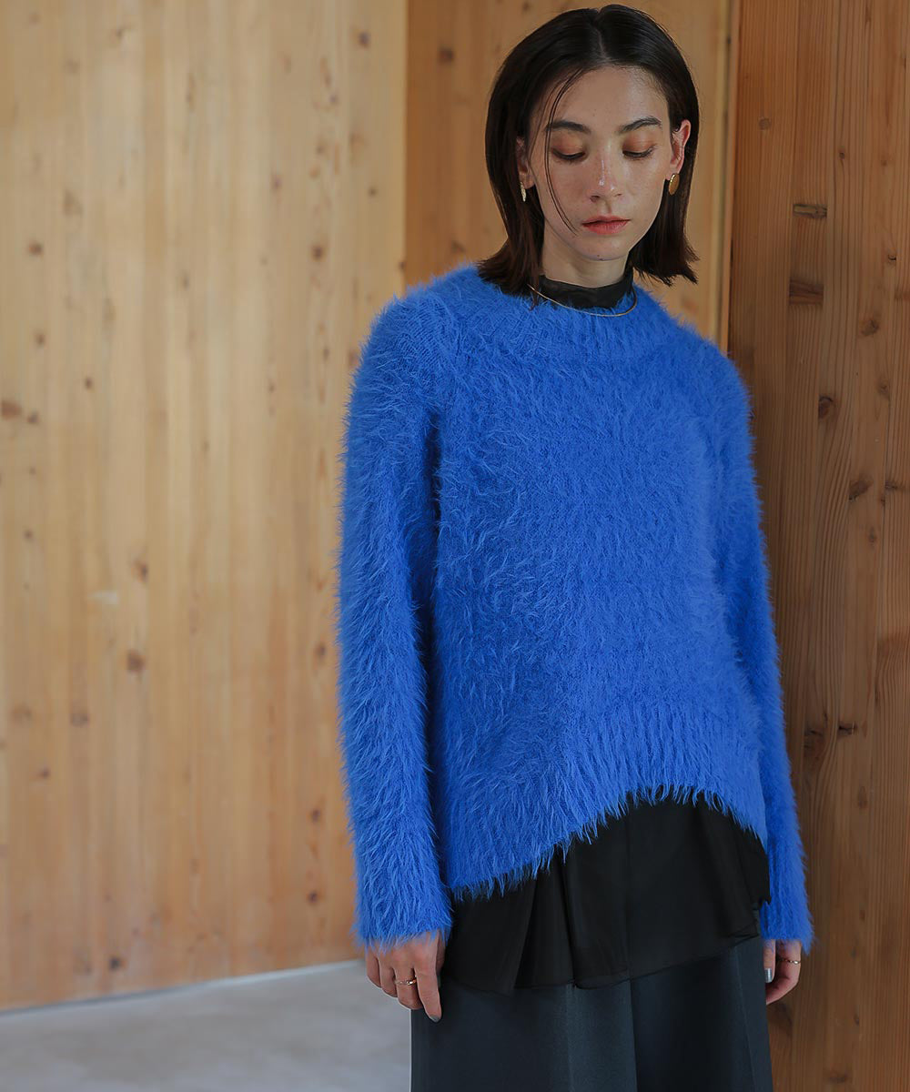 [LOOK掲載]裾カーブシャギーニットチュニック