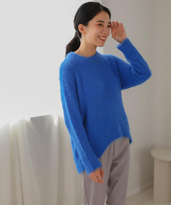 [LOOK掲載]裾カーブシャギーニットチュニック