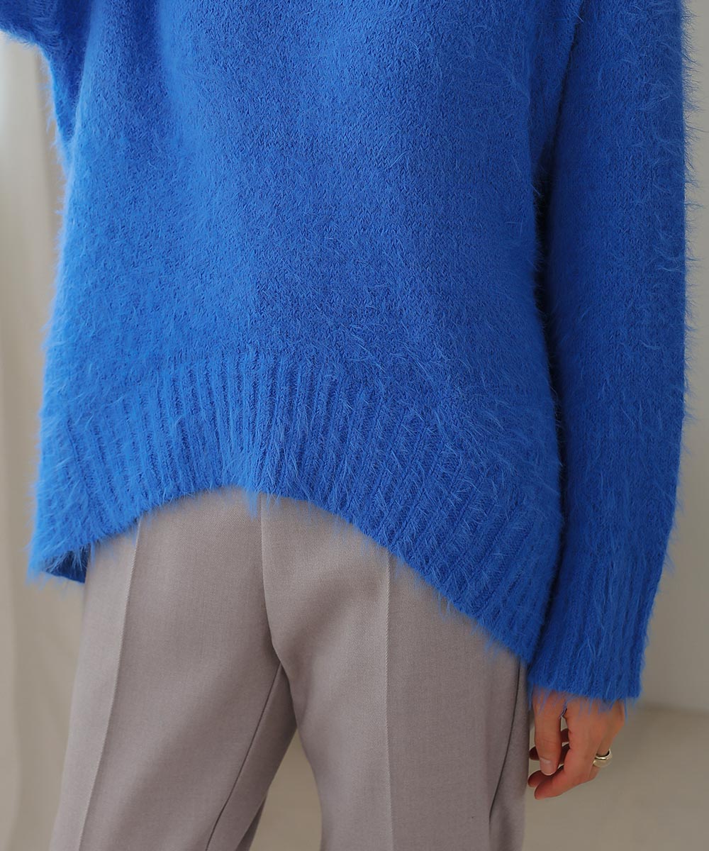 [LOOK掲載]裾カーブシャギーニットチュニック