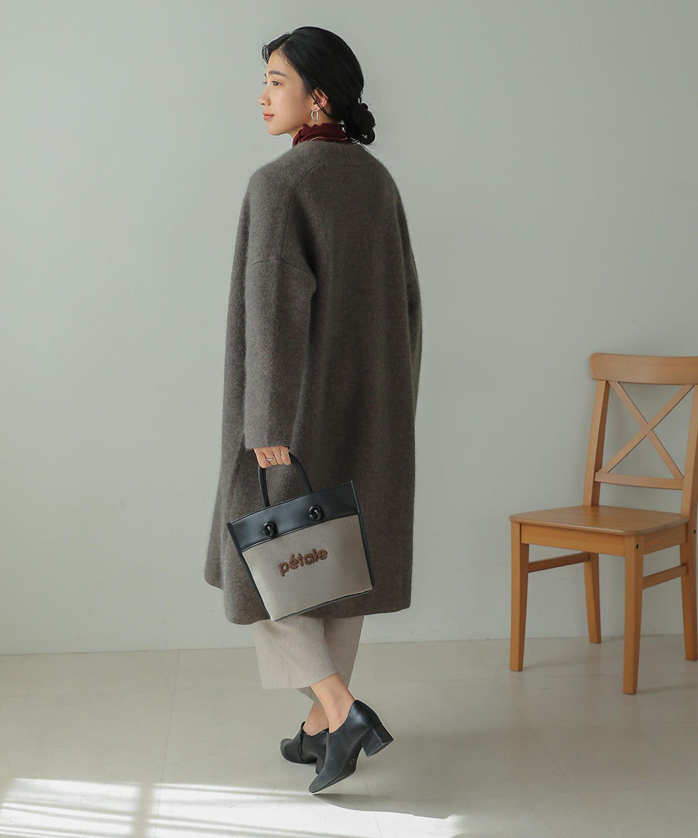 [LOOK掲載]ラクーン混ダブルフェイスニットコーディガン