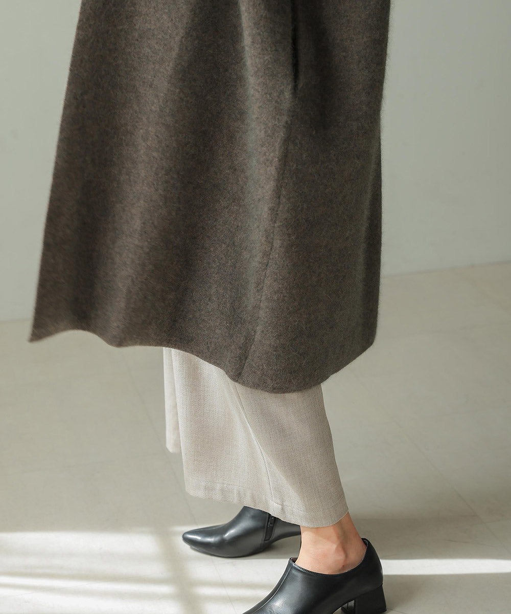 [LOOK掲載]ラクーン混ダブルフェイスニットコーディガン