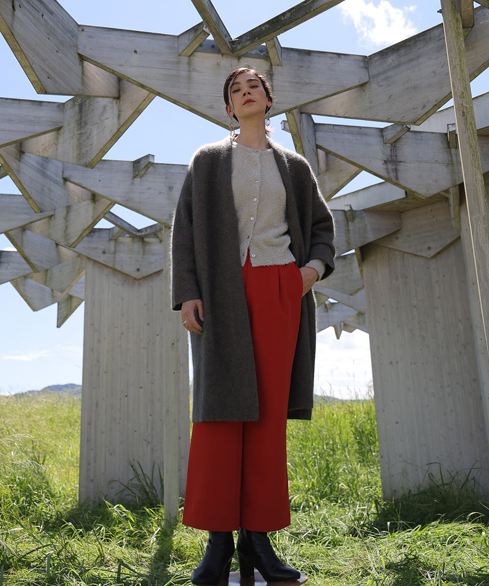 [LOOK掲載]ラクーン混ダブルフェイスニットコーディガン