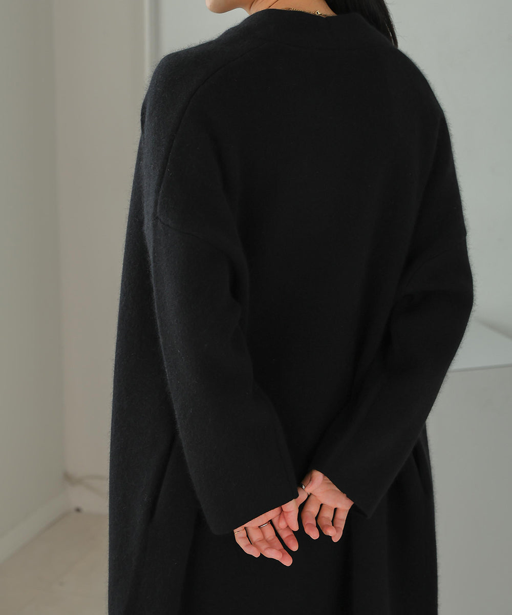 [LOOK掲載]ラクーン混ダブルフェイスニットコーディガン