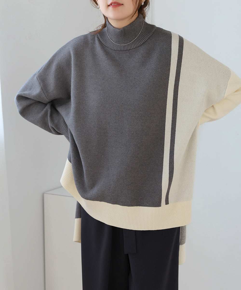 もち軽ラインニット