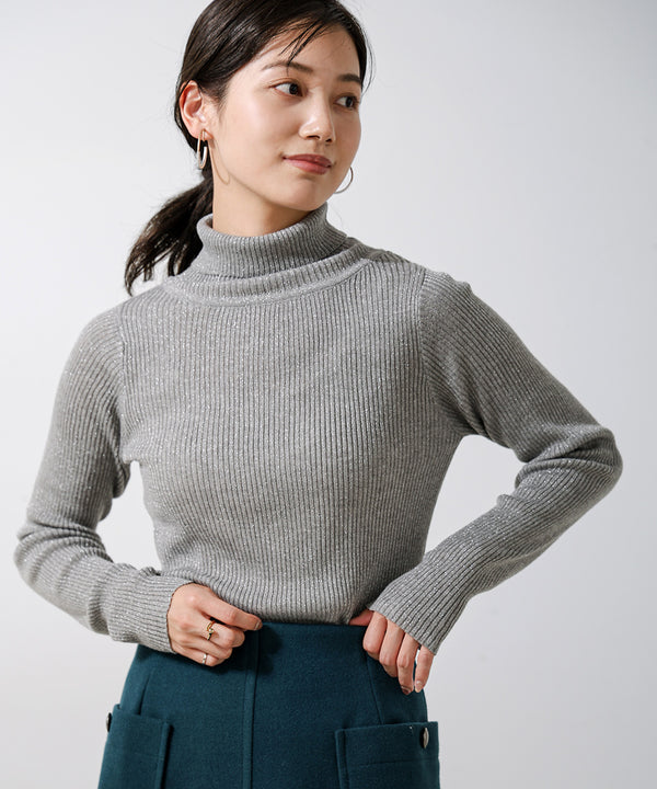[LOOK掲載]毛混ラメタートルネックプルオーバー