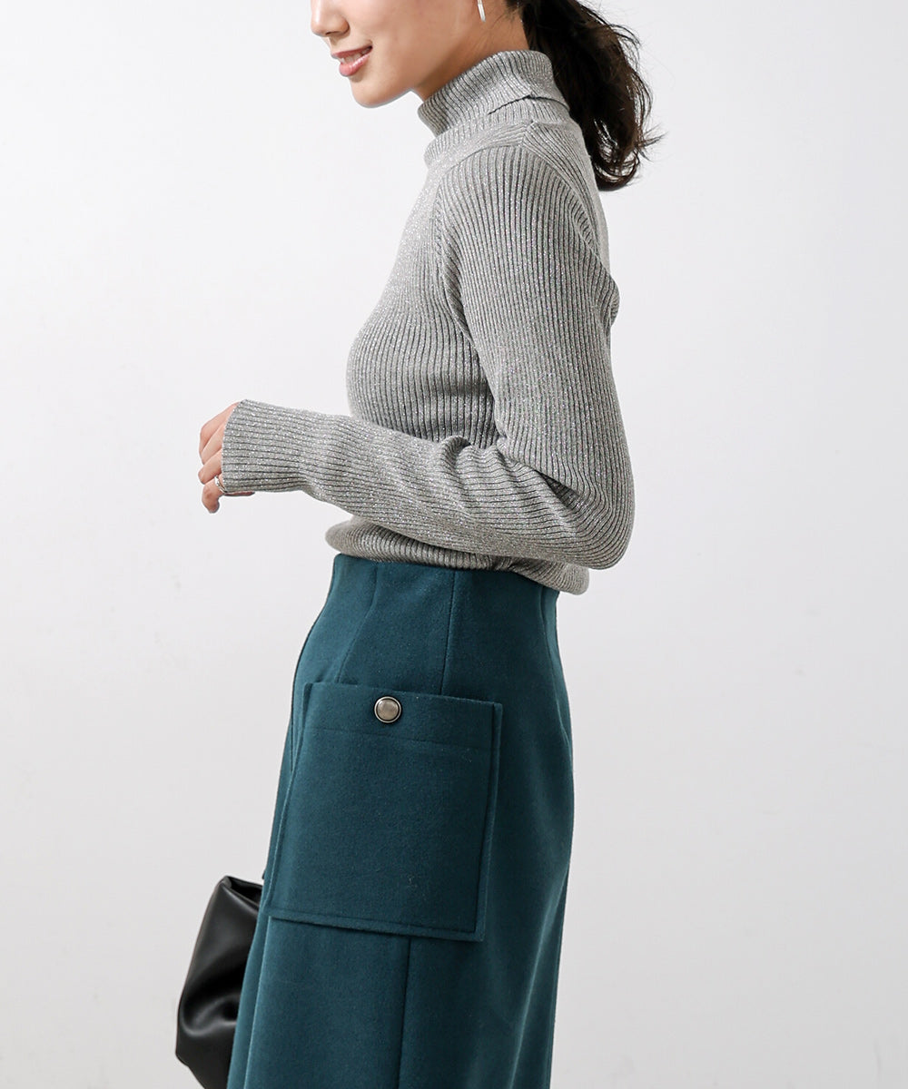 [LOOK掲載]毛混ラメタートルネックプルオーバー