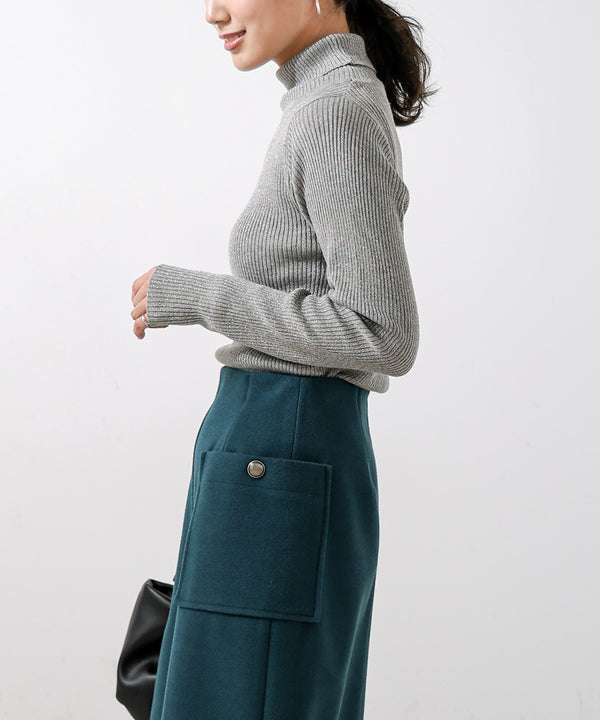 [LOOK掲載]毛混ラメタートルネックプルオーバー