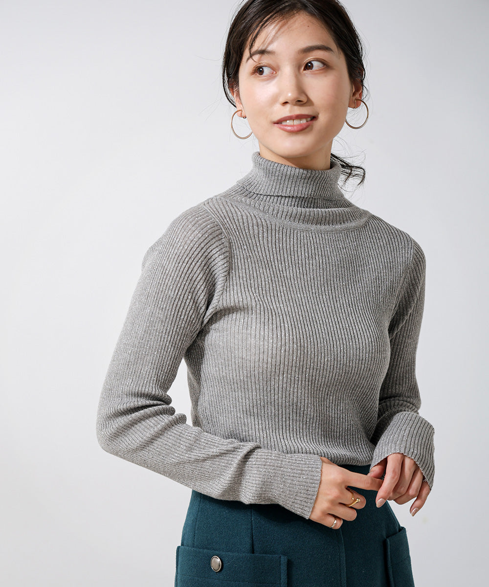 [LOOK掲載]毛混ラメタートルネックプルオーバー