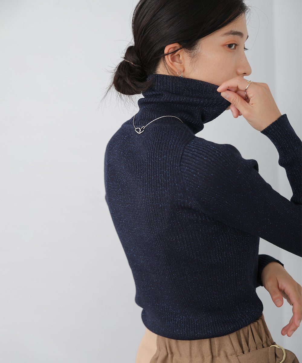 [LOOK掲載]毛混ラメタートルネックプルオーバー