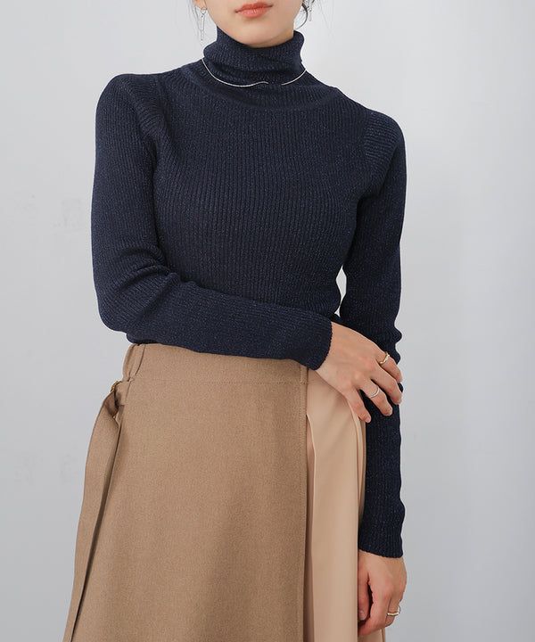 [LOOK掲載]毛混ラメタートルネックプルオーバー