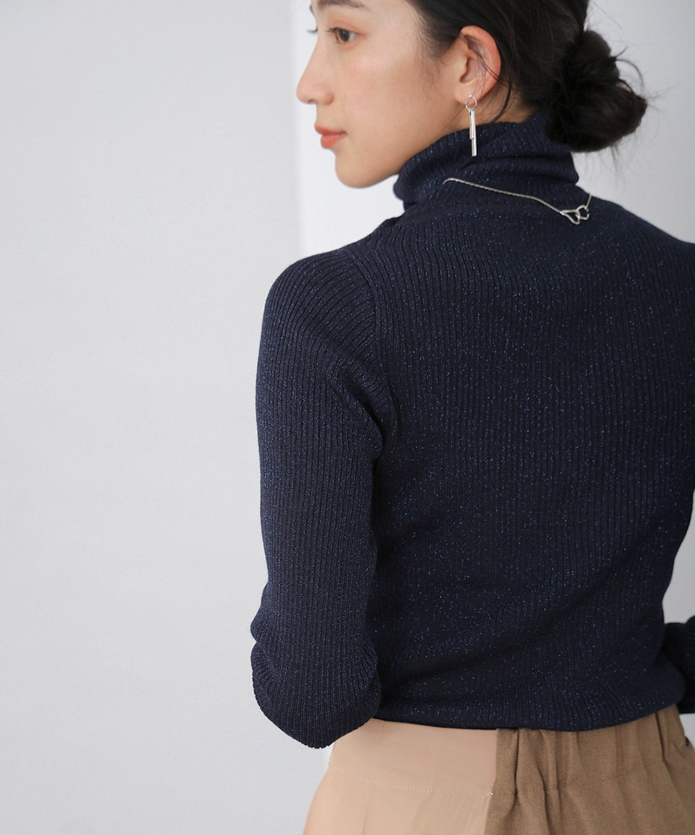 [LOOK掲載]毛混ラメタートルネックプルオーバー