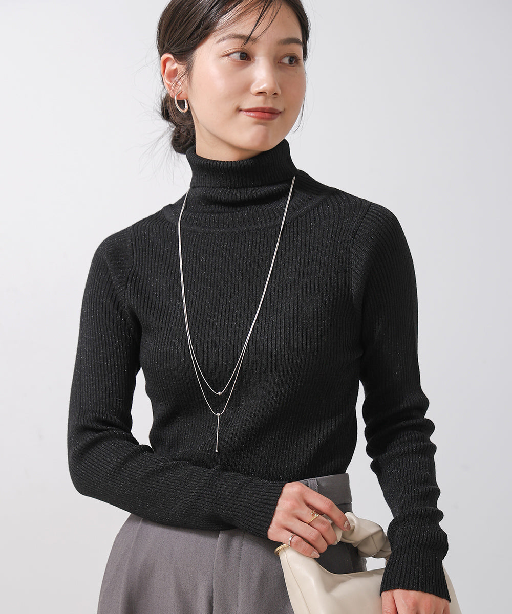 [LOOK掲載]毛混ラメタートルネックプルオーバー