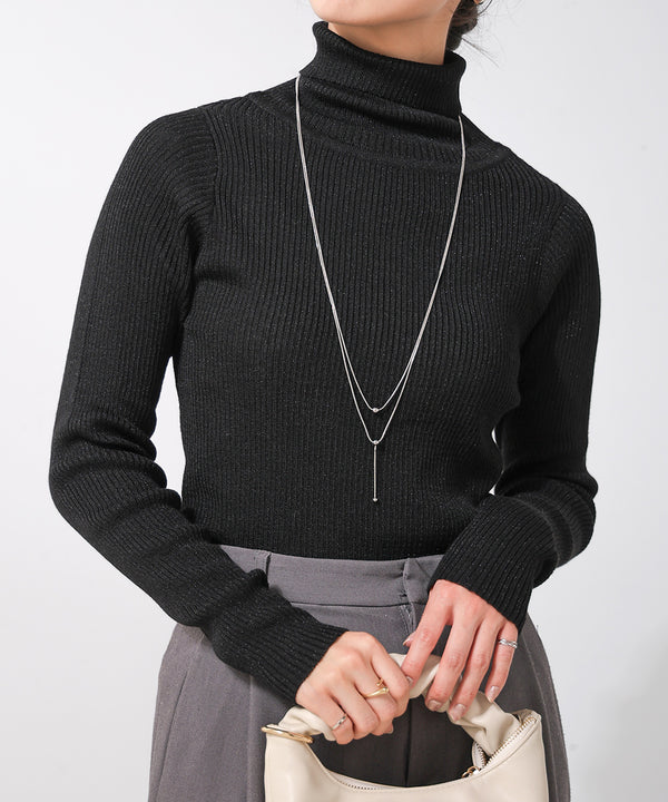[LOOK掲載]毛混ラメタートルネックプルオーバー