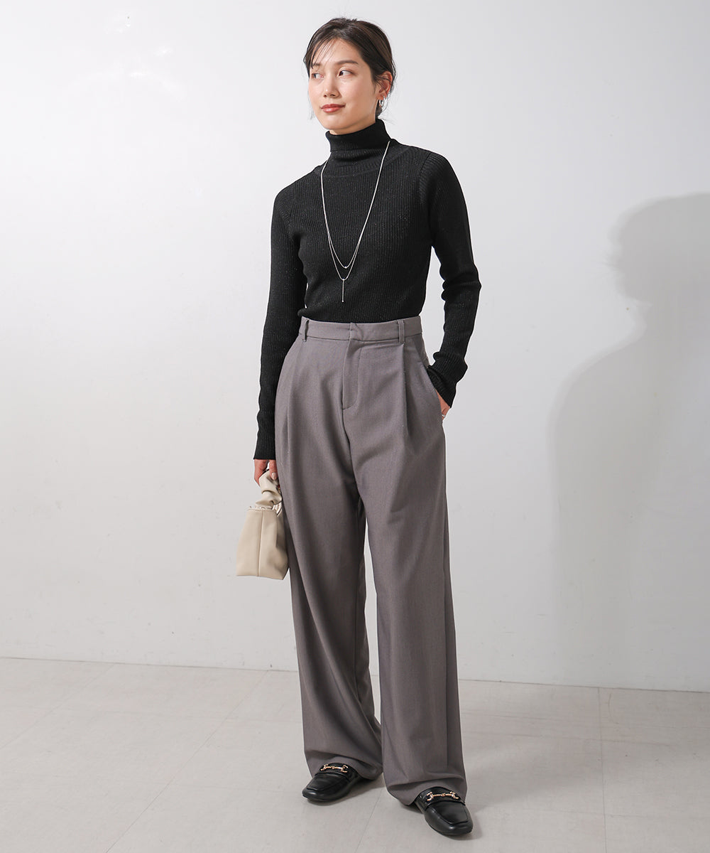 [LOOK掲載]毛混ラメタートルネックプルオーバー