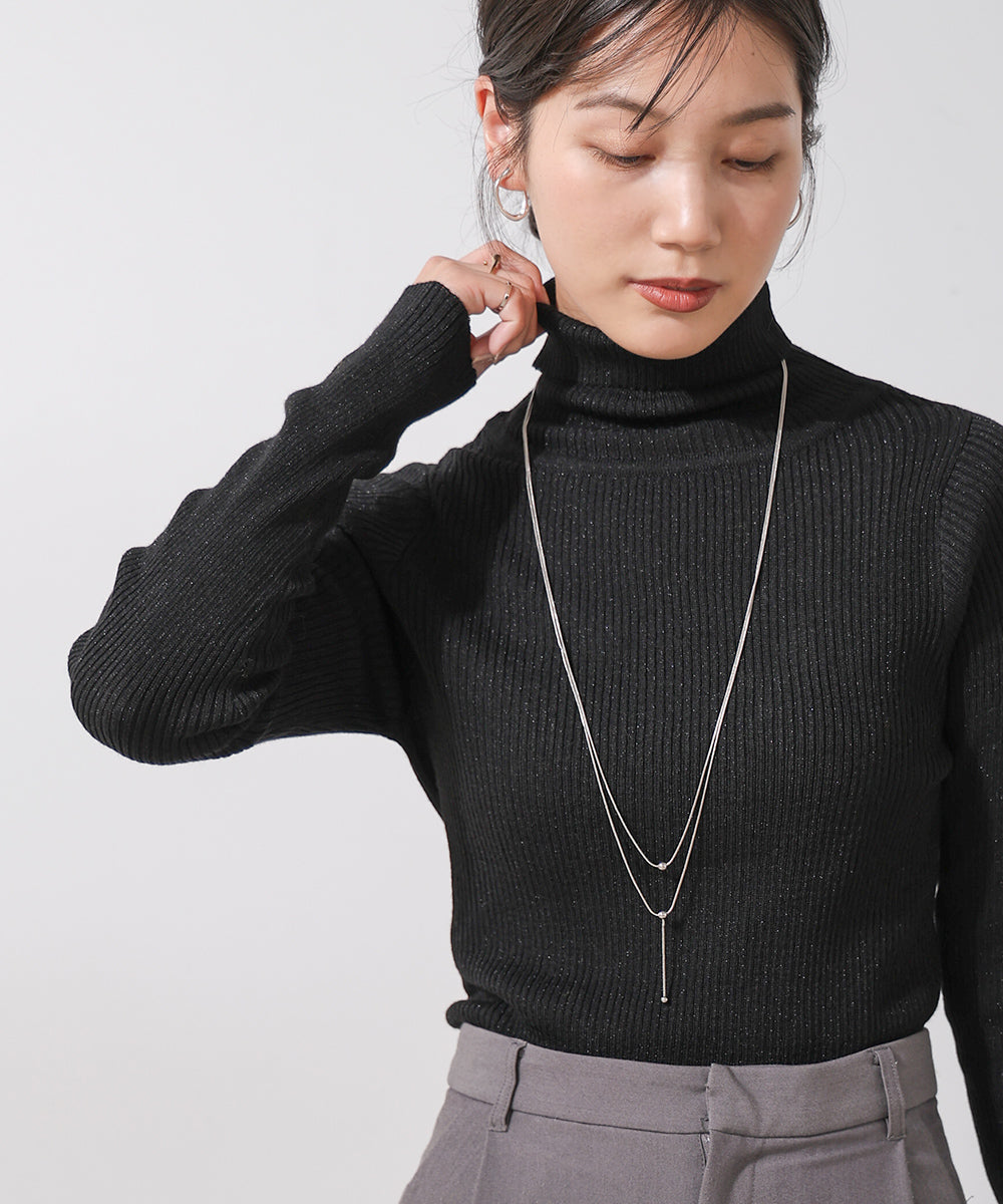 [LOOK掲載]毛混ラメタートルネックプルオーバー