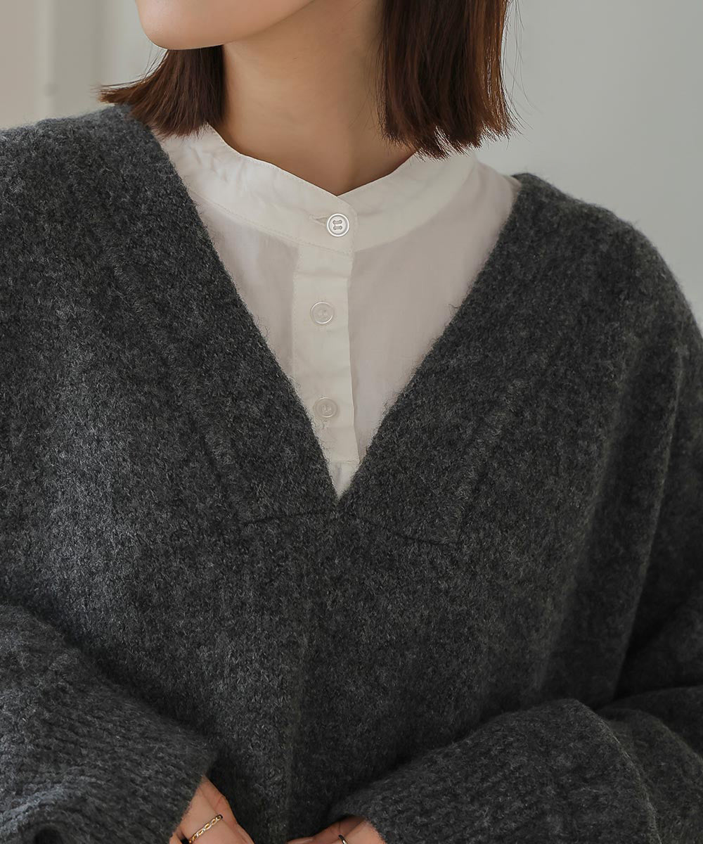 [WEB限定]カフタンカラーニットプルオーバー