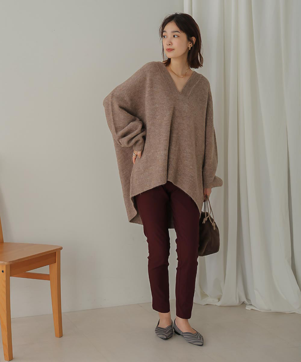 [WEB限定]カフタンカラーニットプルオーバー